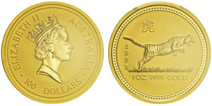 Elizabeth II 1952-100 Dollars «Tiger», ... 