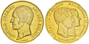 Leopold I 1831-1865100 francs, 1853, AU ... 