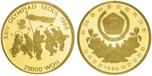 25000 won, 1986, AU 16.81g. 925‰ Ref : ... 