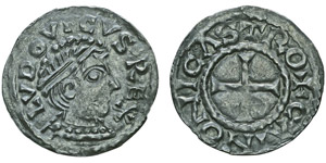 Louis IV dOutremer (936-954)Denier, Chinon, ... 
