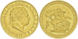 George III 1760-18201 Pound, 1817, AU ... 