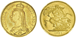 Victoria I 1837-19012 Pounds, 1887, AU ... 