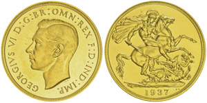 George VI 1936-19522 Pounds, 1937, AU ... 
