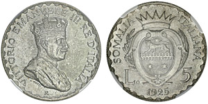 Somalie italienne (1889-1936)5 lire, Rome, ... 