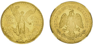 50 Pesos ,1943, AU 41.66g. 900‰Ref : ... 
