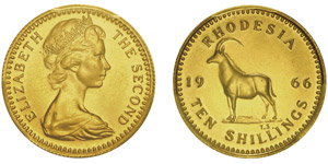 10 shillings, 1966, AU 3.99g. 916‰Ref : ... 