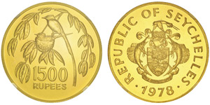 1500 Rupees, 1978, AU 33.43g. 900‰Ref : ... 