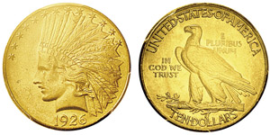 10 Dollars,Philadelphie, 1926, AU 16.71g.Ref ... 