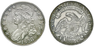 50 cents «Capped Bust», 1826, AG ... 