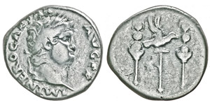Nero 54-68 Denarius, Rome, 67-68, AG 3.30 g ... 