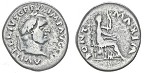 Vitellius 69 Denarius, Rome, 69, AG 3.11 g ... 
