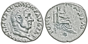 Vitellius 69 Denarius, Rome, 69, AG 3.37 g ... 