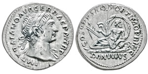 Traianus 98-117 Denarius, Rome,103-111 , AG ... 