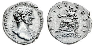 Hadrianus 117-138 Denarius, Rome, 118, AG ... 