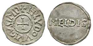 Louis le Pieux 814-840 Denier, Meaux, non ... 
