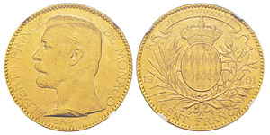Monaco, Albert I 1889-1922 100 Francs, ... 