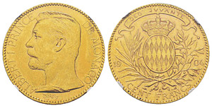 Monaco, Albert I 1889-1922 100 Francs, ... 