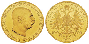 Austria, République 1918- 100 Corona, 1912, ... 