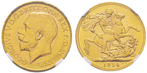 Canada, George V 1910-1936 Sovereign, 1914 ... 