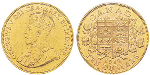 Canada, George V 1910-1936 10 Dollars, 1913 ... 