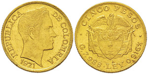Colombia, Republica de Columbia 1886 - 5 ... 
