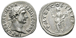 Traianus 98-117 Denarius, Rome, 100, AG 3.43 ... 