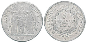 France, Premier Consul 1799-1804 5 Francs ... 