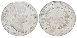 France, Premier Consul 1799-1804  5 Francs ... 
