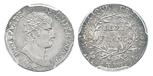 France, Premier Consul 1799-1804 Demi Franc ... 