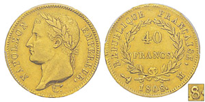 France, Premier Empire 1804-1814 40 Francs, ... 