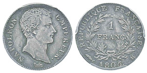 France, Premier Empire 1804-1814 1 Franc, ... 