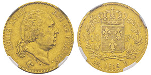 France, Louis XVIII 1815-1824 40 Francs, ... 