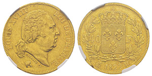 France, Louis XVIII 1815-1824 40 Francs, La ... 