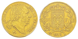 France, Louis XVIII 1815-1824 20 Francs, ... 