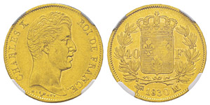 France, Charles X 1824-1830 40 Francs, ... 