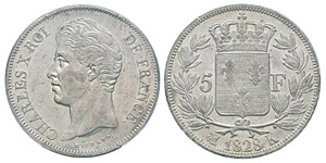 France, Charles X 1824-1830 5 Francs, ... 