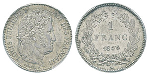 France, Louis Philippe 1830-1848 1 Franc, ... 