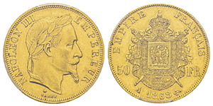 France, Second Empire 1852-1870 50 Francs, ... 