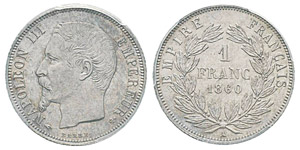 France, Second Empire 1852-1870 1 Franc ... 