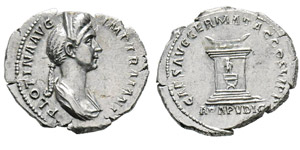 Traianus 98-117 pour Plotina Denarius, Rome, ... 