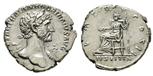 Hadrianus 117-138 Denarius, Rome, 118, AG ... 