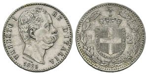 Italy, Umberto I 1878-1900 2 lire, Roma, ... 