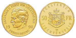 Liechtenstein, Hans Adam II 1990- 50 Francs, ... 