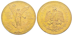Mexico, 50 Pesos, 1943, AU 41.66 g. 900‰ ... 