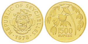 Seychelles 1500 Rupees, 1978, AU 33.43 g. ... 