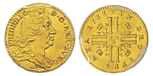 Sweden, Frederik I 1720-1751 1/4 Ducat, ... 