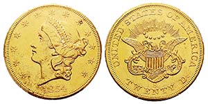 USA 20 Dollars, San Francisco, 1854S, AU ... 