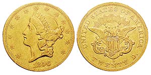 USA 20 Dollars, San Francisco, 1856 S, AU ... 