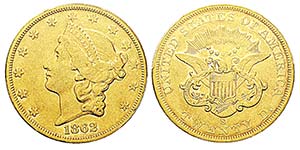 USA 20 Dollars, San Francisco, 1862 S, AU ... 