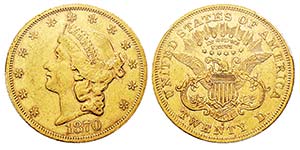 USA 20 Dollars, San Francisco, 1870 S, AU ... 